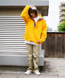 レトロ フリース  胸ロゴ 刺繍 スタンド スナップボタン BEN DAVIS