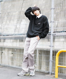 バッグ ロゴ  胸 ワッペン 裏起毛 襟付き スウェット ラガーシャツ タイプ BEN DAVIS