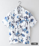接触冷感 総柄 アロハシャツ レーヨン100% オープンカラー 開襟 ストリート モード カジュアル 夏服  UNIIT ユニット