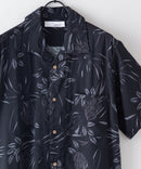接触冷感 総柄 アロハシャツ レーヨン100% オープンカラー 開襟 ストリート モード カジュアル 夏服  UNIIT ユニット