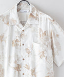 接触冷感 総柄 アロハシャツ レーヨン100% オープンカラー 開襟 ストリート モード カジュアル 夏服  UNIIT ユニット