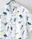 接触冷感 総柄 アロハシャツ レーヨン100% オープンカラー 開襟 ストリート モード カジュアル 夏服  UNIIT ユニット