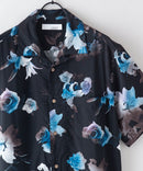 接触冷感 総柄 アロハシャツ レーヨン100% オープンカラー 開襟 ストリート モード カジュアル 夏服  UNIIT ユニット