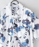 接触冷感 総柄 アロハシャツ レーヨン100% オープンカラー 開襟 ストリート モード カジュアル 夏服  UNIIT ユニット