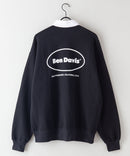 バッグ ロゴ  胸 ワッペン 裏起毛 襟付き スウェット ラガーシャツ タイプ BEN DAVIS