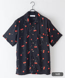 接触冷感 総柄 アロハシャツ レーヨン100% オープンカラー 開襟 ストリート モード カジュアル 夏服  UNIIT ユニット