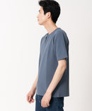 快適ファンクション ストレッチ速乾 イージーケア ドライリップルネックデザインTシャツ