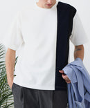 【BLUE STANDARD/ブルースタンダード】ドライリップル 切り替えデザインTシャツ 吸水速乾 ストレッチ イージーケア さらさら快適 カットソー