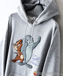 【TOM and JERRY/トムとジェリー】【ユニセックスデザインでリンクコーデにも◎】裏起毛プルオーバーパーカー フーディ 保温 カジュアル キャラクター トム ジェリー タフィー サカナ