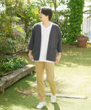 【KAITEKI+】RACOOL ラクール 7分袖 カーディガン 接触 冷感 ソフトタッチ ストレッチ 滑らか 快適 夏服 クールビズ レーヨン リラクシングウェア 冷房対策