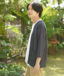 【KAITEKI+】RACOOL ラクール 7分袖 カーディガン 接触 冷感 ソフトタッチ ストレッチ 滑らか 快適 夏服 クールビズ レーヨン リラクシングウェア 冷房対策