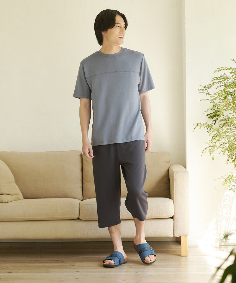 【KAITEKI+】 RACOOL ラクール 7分丈 イージーパンツ 接触冷感 ソフトタッチ ストレッチ 滑らか 快適 夏服 クールビズ レーヨン リラクシング ウェア ステテコ