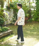 接触冷感 総柄 アロハシャツ レーヨン100％ オープンカラー 開襟 ストリート モード カジュアル 夏服  UNIIT ユニット