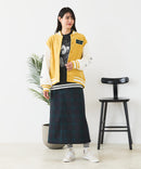 【Disney/ディズニー】MICKEY MOUSE/ミッキーマウス 袖切替 ワッペン刺繍 フリース スタジャン