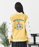 【Disney/ディズニー】MICKEY MOUSE/ミッキーマウス 袖切替 ワッペン刺繍 フリース スタジャン