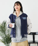 【Disney/ディズニー】MICKEY MOUSE/ミッキーマウス 袖切替 ワッペン刺繍 フリース スタジャン