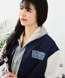 【Disney/ディズニー】MICKEY MOUSE/ミッキーマウス 袖切替 ワッペン刺繍 フリース スタジャン