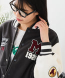 【Disney/ディズニー】MICKEY MOUSE/ミッキーマウス 袖切替 ワッペン刺繍 フリース スタジャン