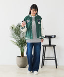 【Disney/ディズニー】MICKEY MOUSE/ミッキーマウス 袖切替 ワッペン刺繍 フリース スタジャン