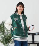 【Disney/ディズニー】MICKEY MOUSE/ミッキーマウス 袖切替 ワッペン刺繍 フリース スタジャン