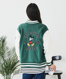 【Disney/ディズニー】MICKEY MOUSE/ミッキーマウス 袖切替 ワッペン刺繍 フリース スタジャン