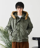 【UNIIT/ユニット】ヴィンテージナイロンN-2B オーバーサイズ 古着加工 衿ファー