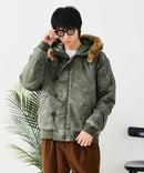 【UNIIT/ユニット】ヴィンテージナイロンN-2B オーバーサイズ 古着加工 衿ファー