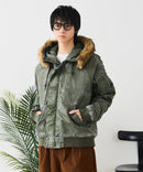 【UNIIT/ユニット】ヴィンテージナイロンN-2B オーバーサイズ 古着加工 衿ファー