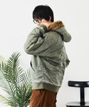 【UNIIT/ユニット】ヴィンテージナイロンN-2B オーバーサイズ 古着加工 衿ファー
