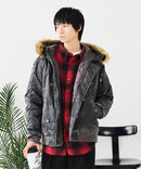 【UNIIT/ユニット】ヴィンテージナイロンN-2B オーバーサイズ 古着加工 衿ファー