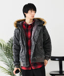 【UNIIT/ユニット】ヴィンテージナイロンN-2B オーバーサイズ 古着加工 衿ファー