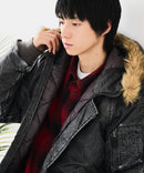 【UNIIT/ユニット】ヴィンテージナイロンN-2B オーバーサイズ 古着加工 衿ファー