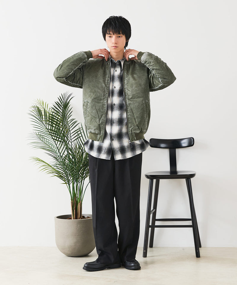 【UNIIT/ユニット】 ヴィンテージライクナイロン オーバーサイズMA-1 古着加工