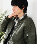 【UNIIT/ユニット】 ヴィンテージライクナイロン オーバーサイズMA-1 古着加工