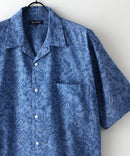 COOLMAXリネンミックス総柄シャツ【BLUE STANDARD/ブルースタンダード】