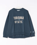 【DISCUS/ディスカス】カレッジロゴ 裏起毛スウェット 裾ラウンド