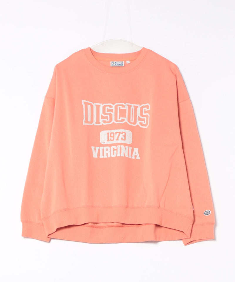 【DISCUS/ディスカス】カレッジロゴ 裏起毛スウェット 裾ラウンド