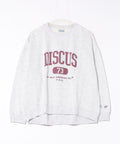 【DISCUS/ディスカス】カレッジロゴ 裏起毛スウェット 裾ラウンド
