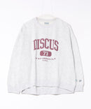 【DISCUS/ディスカス】カレッジロゴ 裏起毛スウェット 裾ラウンド