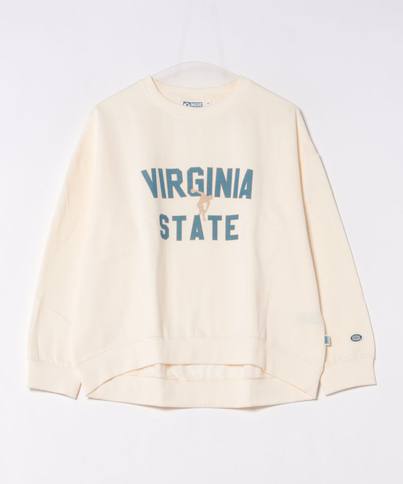 【DISCUS/ディスカス】カレッジロゴ 裏起毛スウェット 裾ラウンド