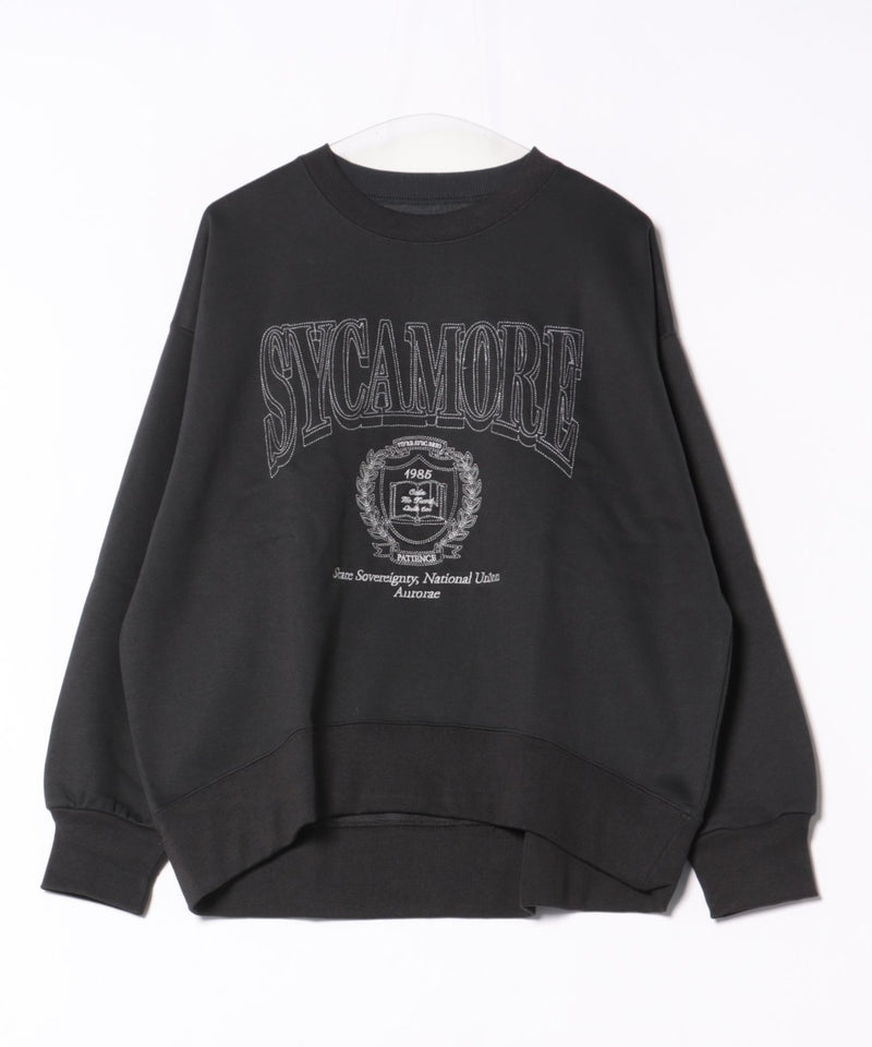 【C-FORT POINT/フォートポイント】カレッジロゴ ステッチ刺繍トレーナー