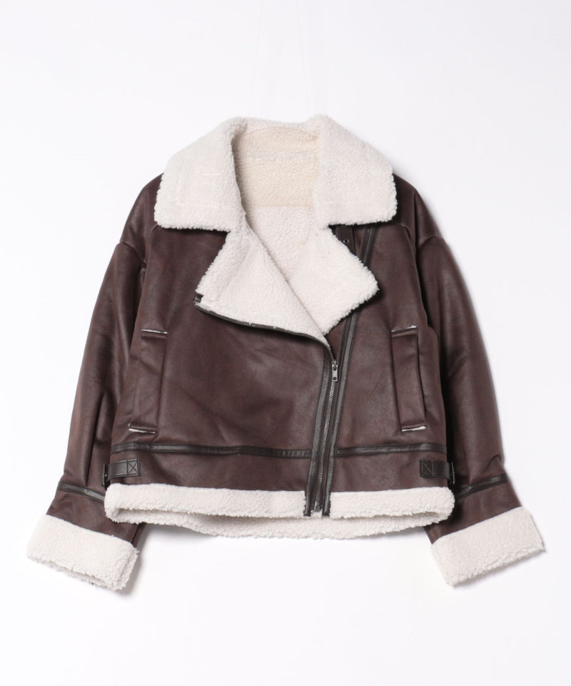 【C-FORT POINT/フォートポイント】合皮ライダースジャケット