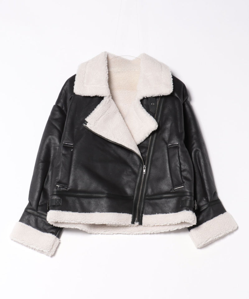【C-FORT POINT/フォートポイント】合皮ライダースジャケット