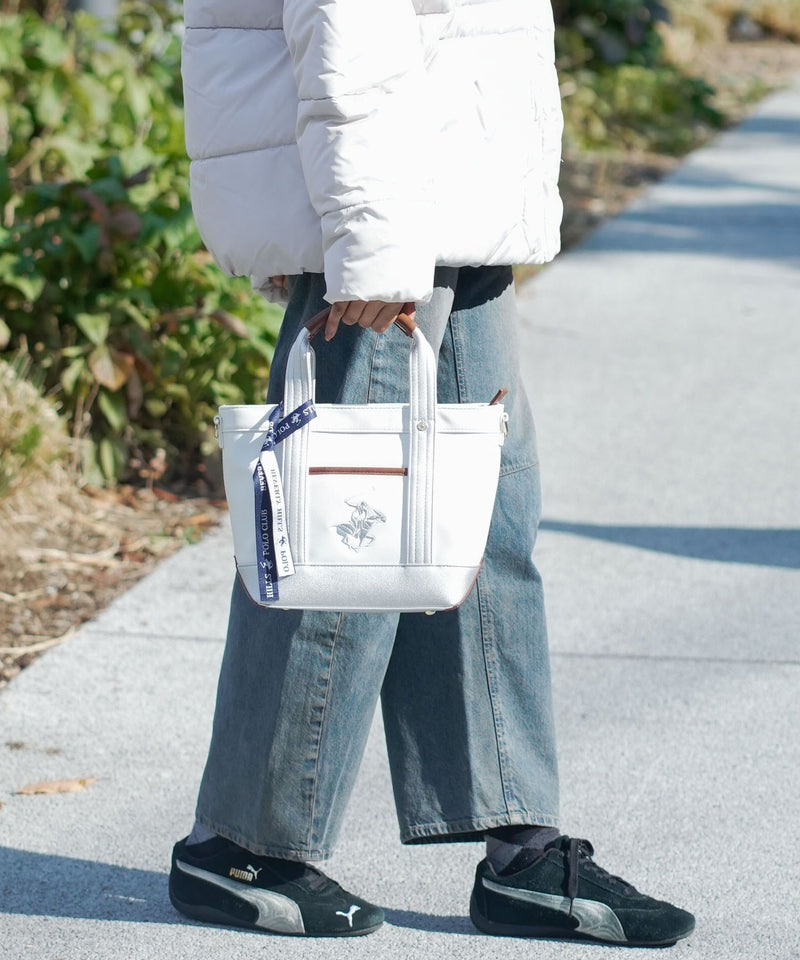 【U.S. POLO ASSN./ユーエスポロアッスン】PUレザー ミニトートバッグ