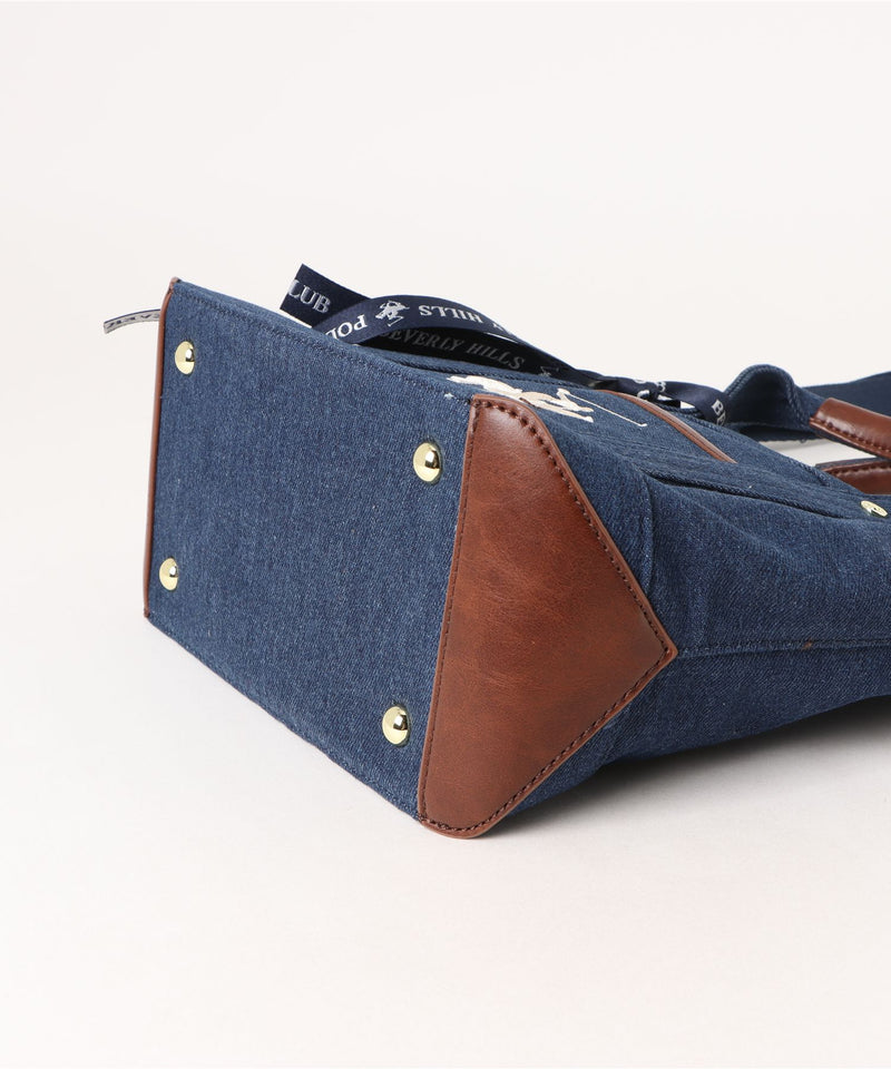 【U.S. POLO ASSN./ユーエスポロアッスン】デニム ミニトートバッグ