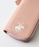 【BEVERLY HILLS POLO CLUB/ビバリーヒルズポロクラブ】【使い勝手の良さとエレガントなデザインが融合】本革キーケース ラウンドファスナー ブランドロゴ エンボス加工 スタイリッシュ ビジネス カジュアル