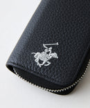 【BEVERLY HILLS POLO CLUB/ビバリーヒルズポロクラブ】【使い勝手の良さとエレガントなデザインが融合】本革キーケース ラウンドファスナー ブランドロゴ エンボス加工 スタイリッシュ ビジネス カジュアル