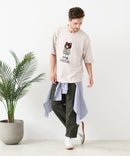 接触冷感 COOLスムース 部分刺繍 プリント リラックスシルエットTシャツ【Blue Standard/ブルースタンダード】