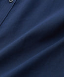 フレンチリネンミックス 長袖 リラックスフィット バンドカラーシャツ【Blue Standard:ブルースタンダード】