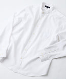 フレンチリネンミックス 長袖 リラックスフィット バンドカラーシャツ【Blue Standard:ブルースタンダード】